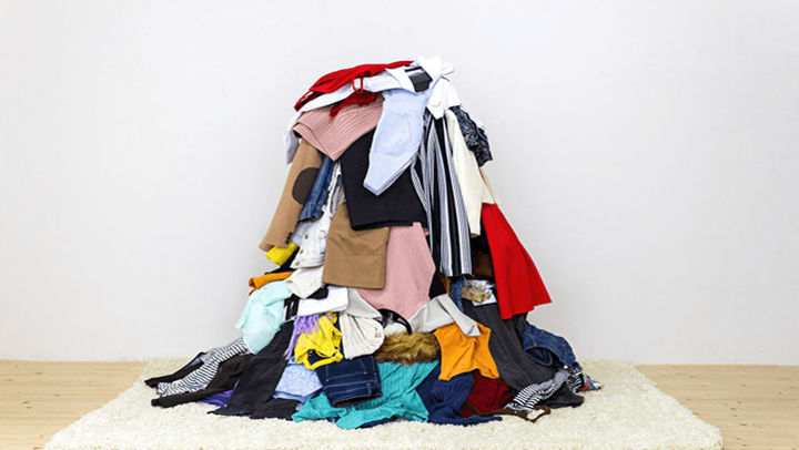 A big pile of clothes.