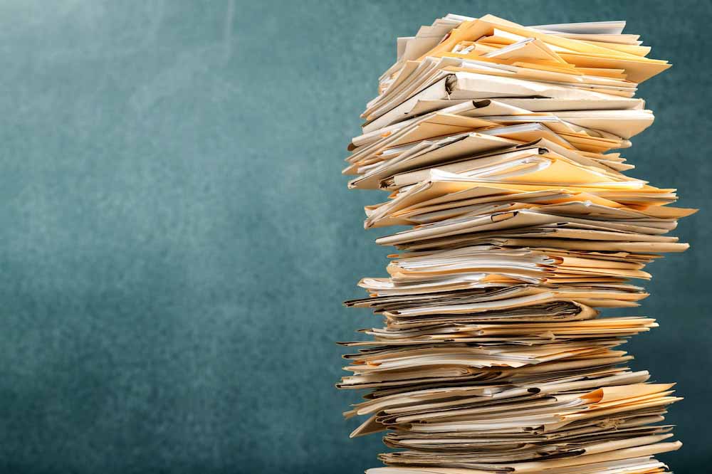 Tips for Storing Documents, a pile of documents