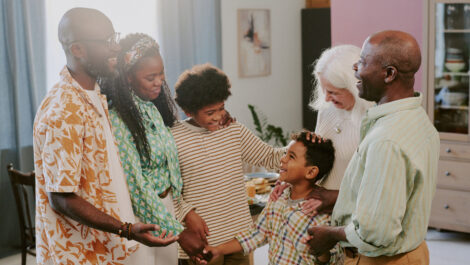 Multiple generations of a family bondng together in a home